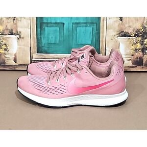 Nike Women's Size 9.5 Air Zoom Pegasus 34 Rust Pink Lace-Up Sneakers 880560-606